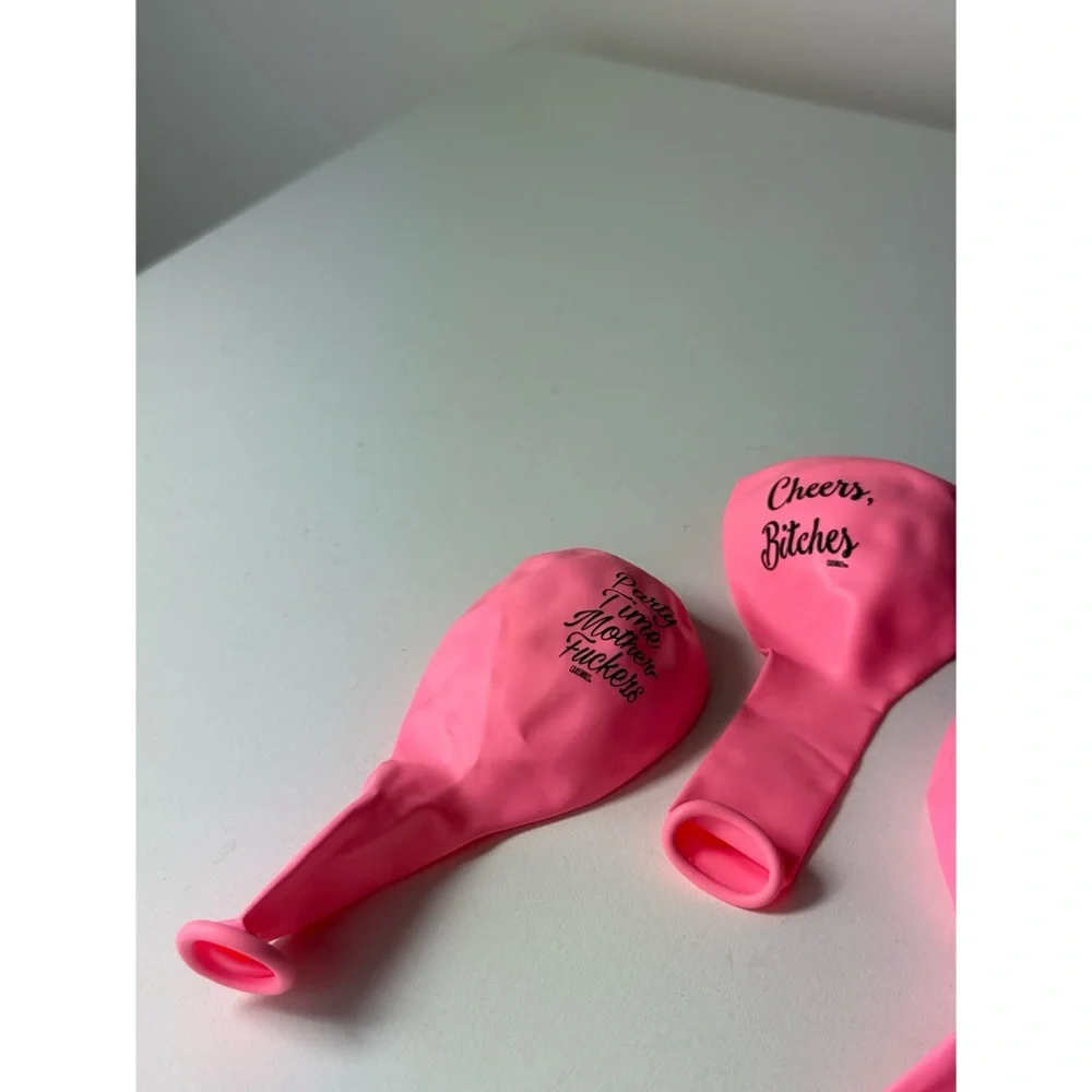 Neon Pink Funny Party Balloons Set of 3 Bachelorette Birthday Decor Crassholes